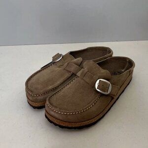 Birkenstock Buckley Clogs in Gray Taupe Suede Size 38 Narrow